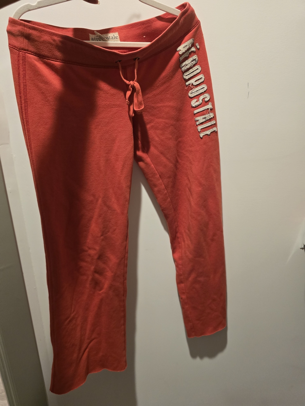 Aeropostale Women's  Coral-Red Logo Drawstring Joggers Size Medium W/ Hoodie